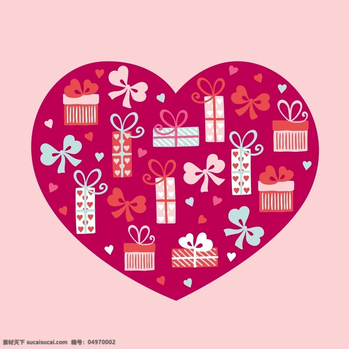 礼物 爱心 卡通 矢量 粉色 礼盒 平面素材 设计素材 矢量素材