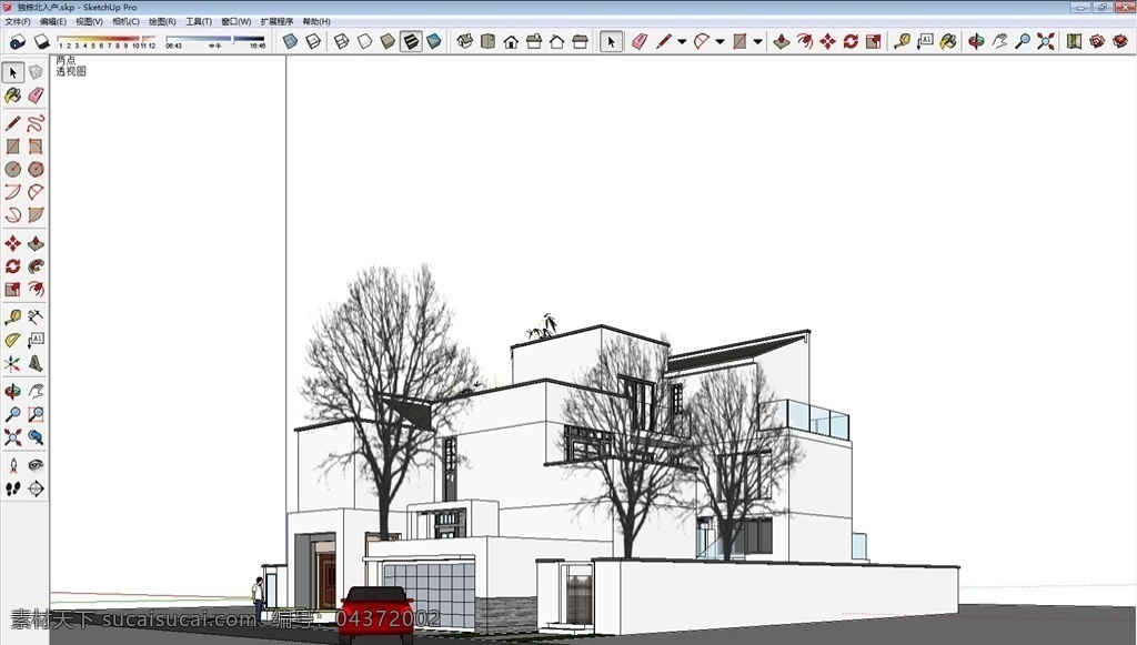 别墅模型 skp 中式 环境设计 排屋模型 建筑设计
