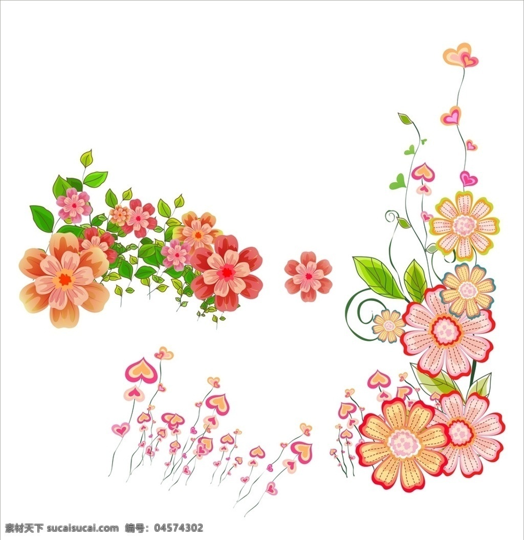 矢量花纹 矢量 花纹 图案 彩色 角花 包装设计