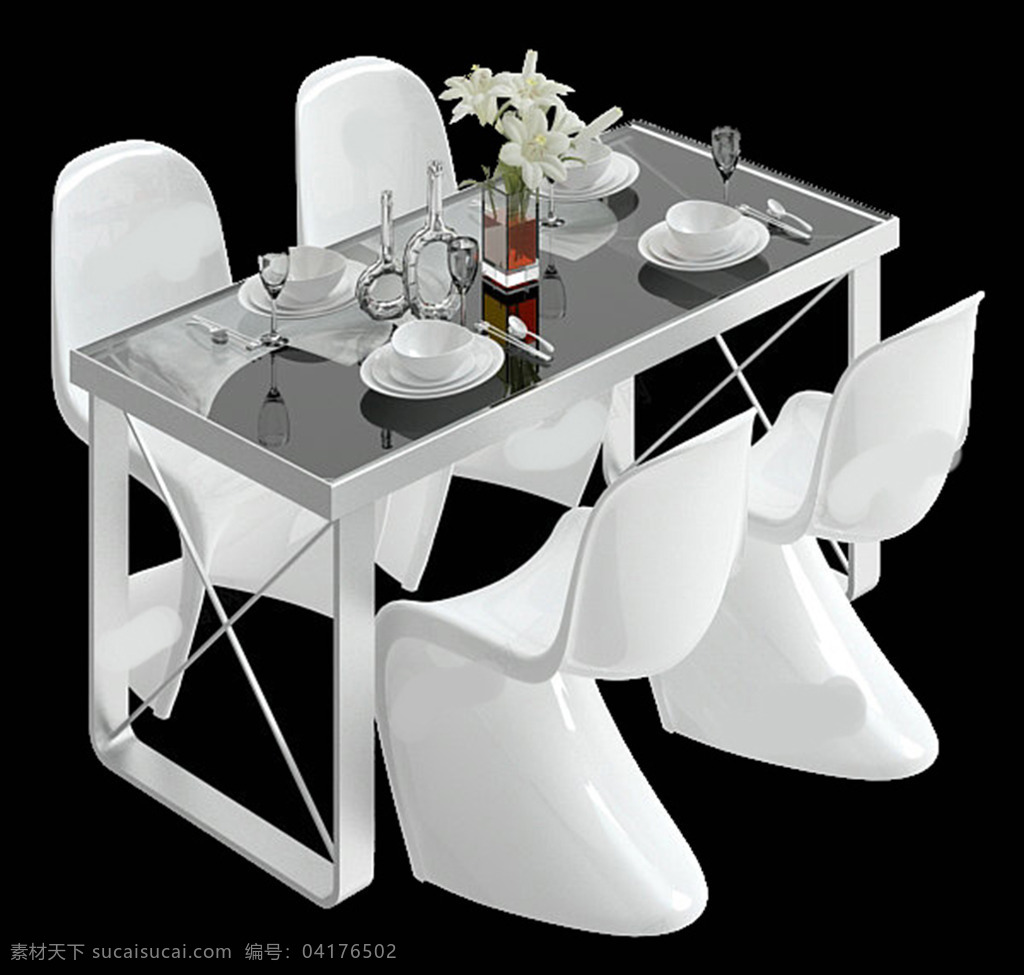餐桌 模型 模板下载 素材图片 椅子 桌子 餐具 室内模型 3d设计模型 源文件 max 黑色