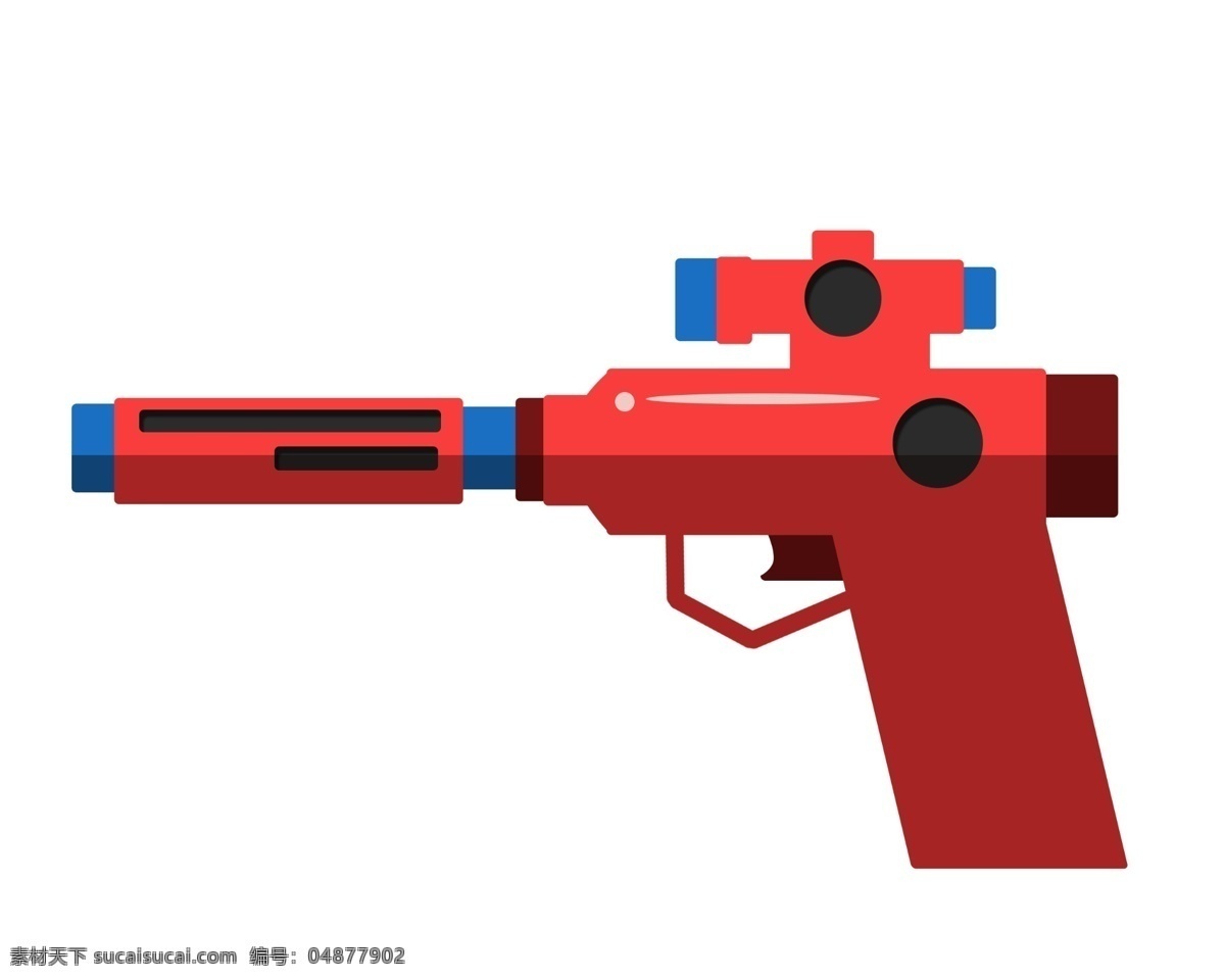 红色 水枪 卡通 插画 红色的水枪 卡通插画 水枪插画 玩具插画 水枪玩具 水枪模型 漂亮的水枪