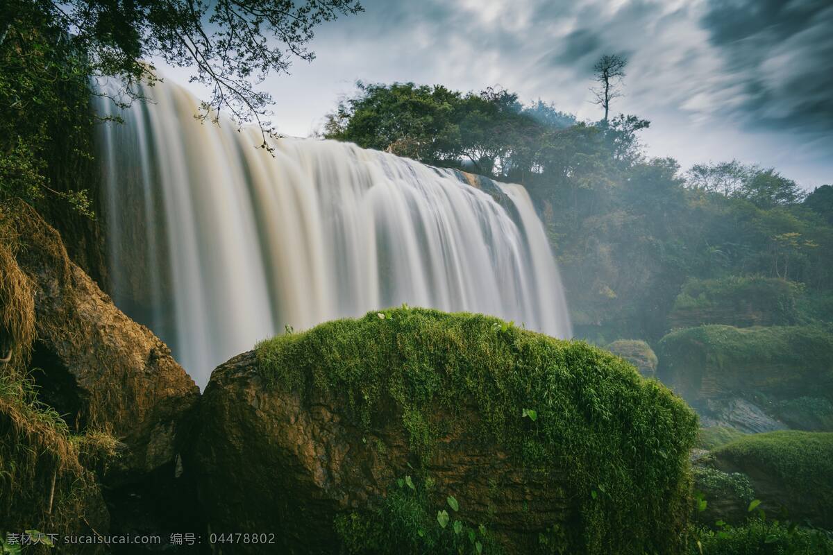 壮丽 瀑布 美景 河流 绿色 多娇江山 自然景观 自然风景