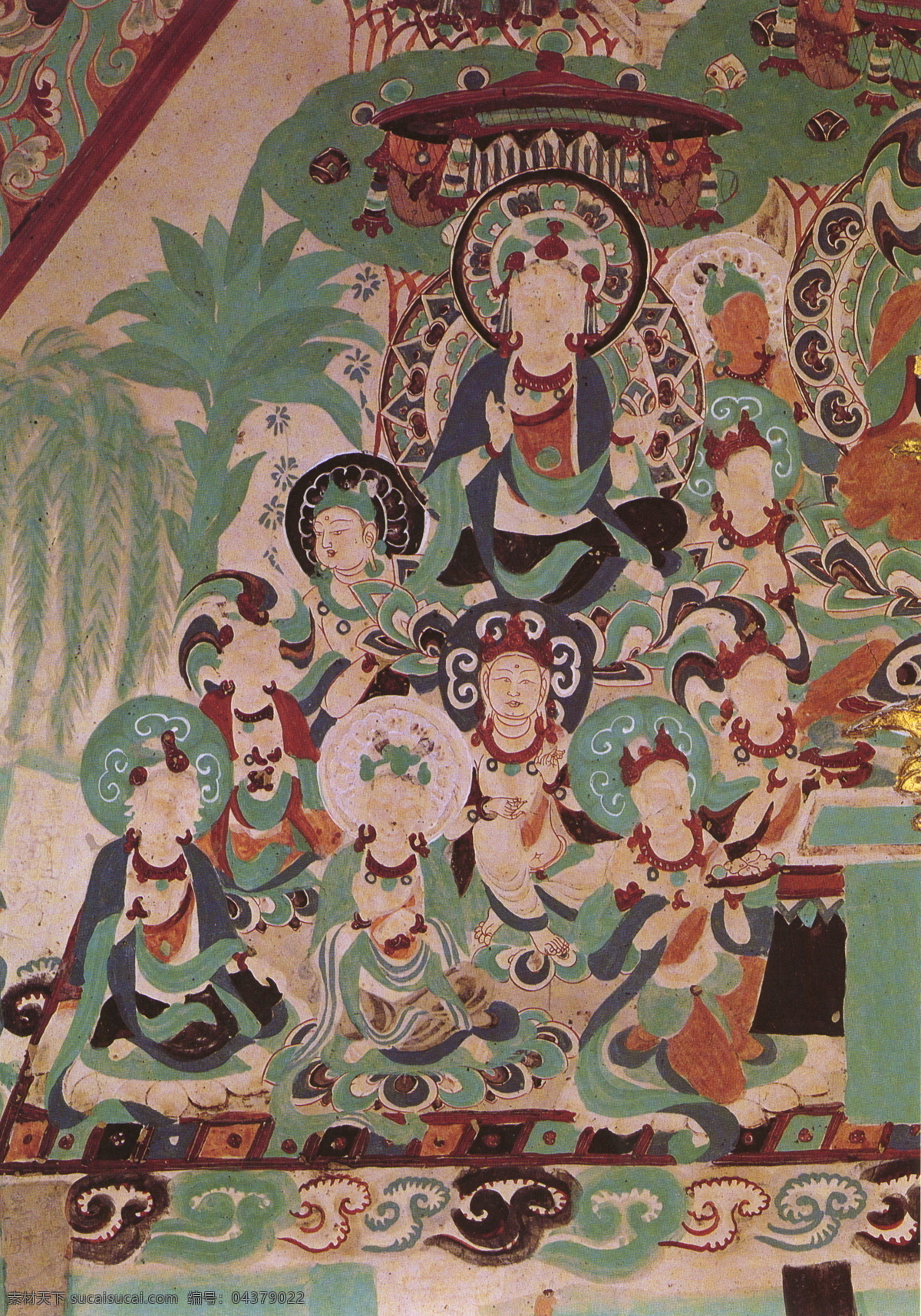 中国古典 佛教 壁画 佛教壁画 设计素材 壁画世界 书画美术 灰色