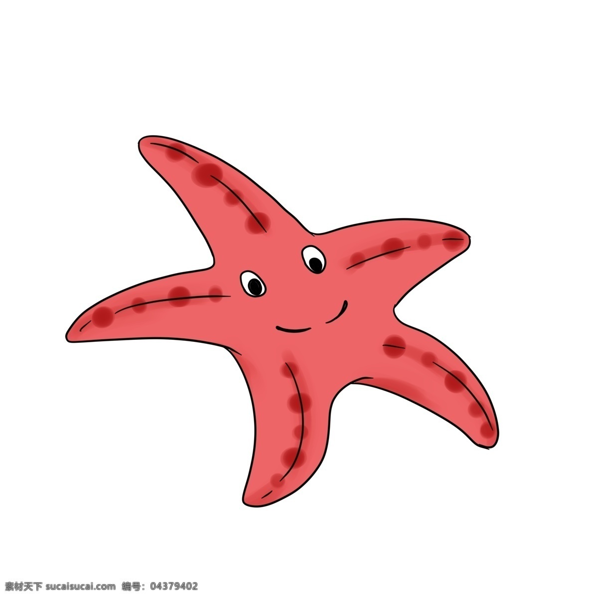 手绘 红色 星星 插画 大海 派大星 海绵宝宝 大海的产物 张大眼的星星 手绘海星插画 创意海星插画