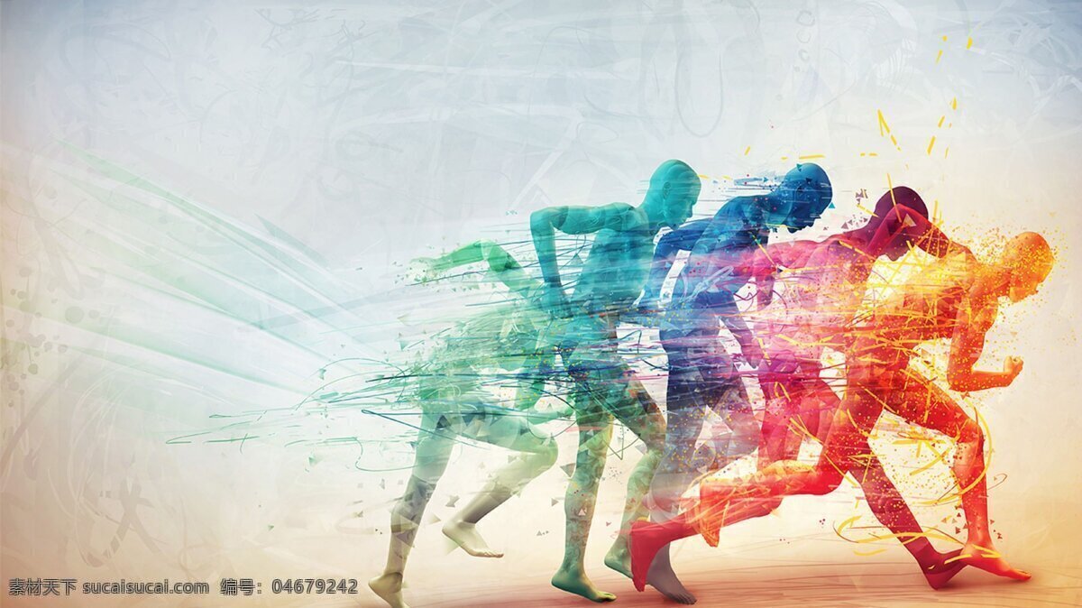 时尚 彩色 运动 壁纸 跑步 running 渐变 炫 体育运动 文化艺术