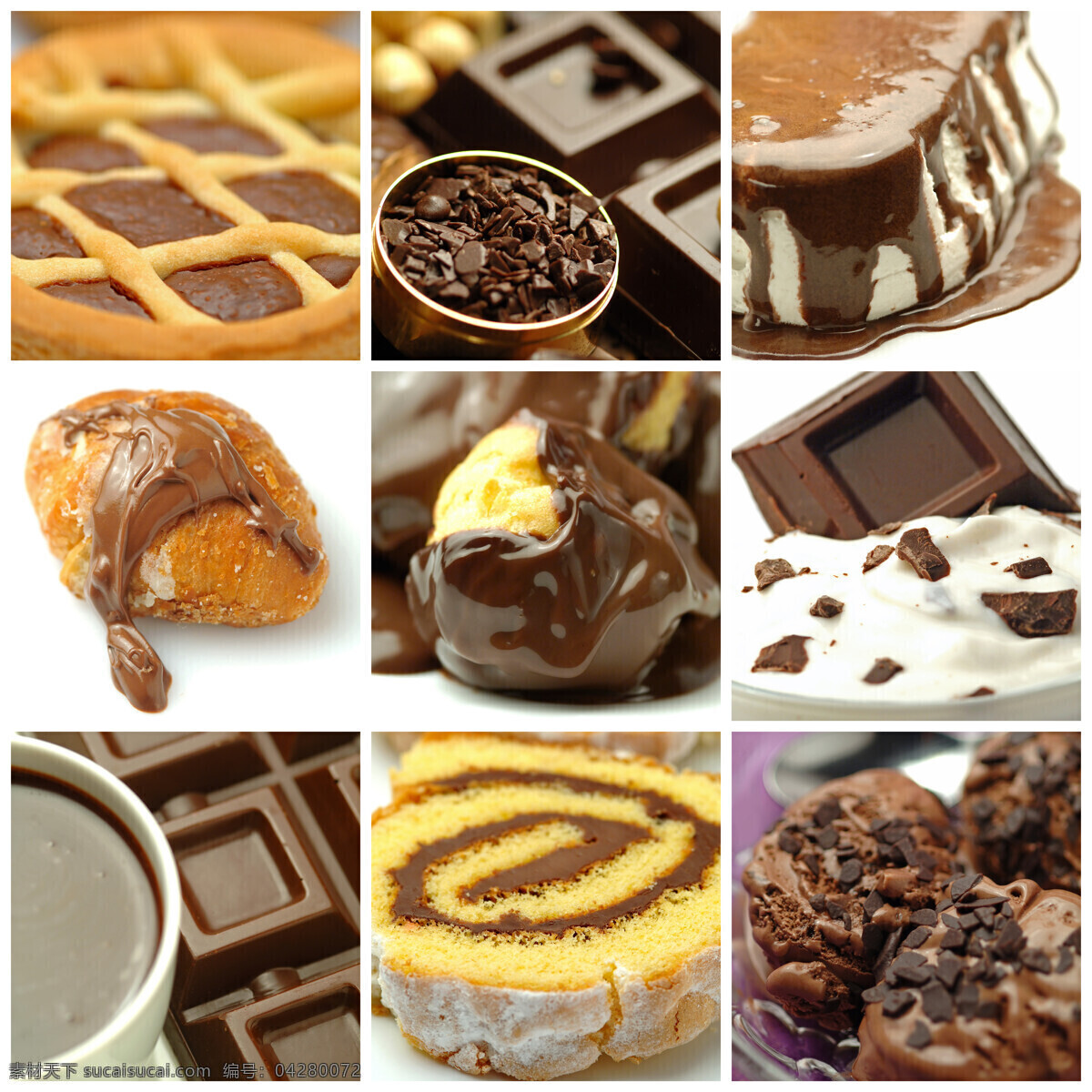 甜品 拼图 巧克力 蛋糕 奶油 食物 零食 甜点 其他类别 生活百科