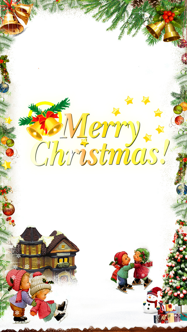 圣诞h5页面 房子 圣诞 圣诞树 礼物 雪人 merry christmas 白色