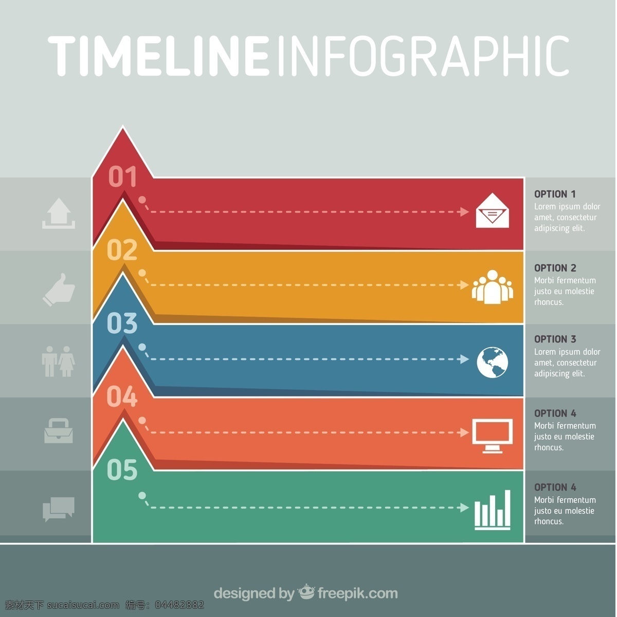 丰富多彩 时间 轴 图表 不同 选项 图标 业务 模板 营销 时间表 丰富多彩的 平坦的 流程 信息图表模板 数据 信息 平面设计 步骤 商业图表 图形 生长