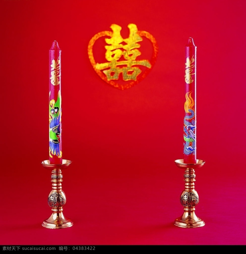 红烛 结婚 饰品 双喜 文化艺术 节日庆祝 节日喜庆 摄影图库