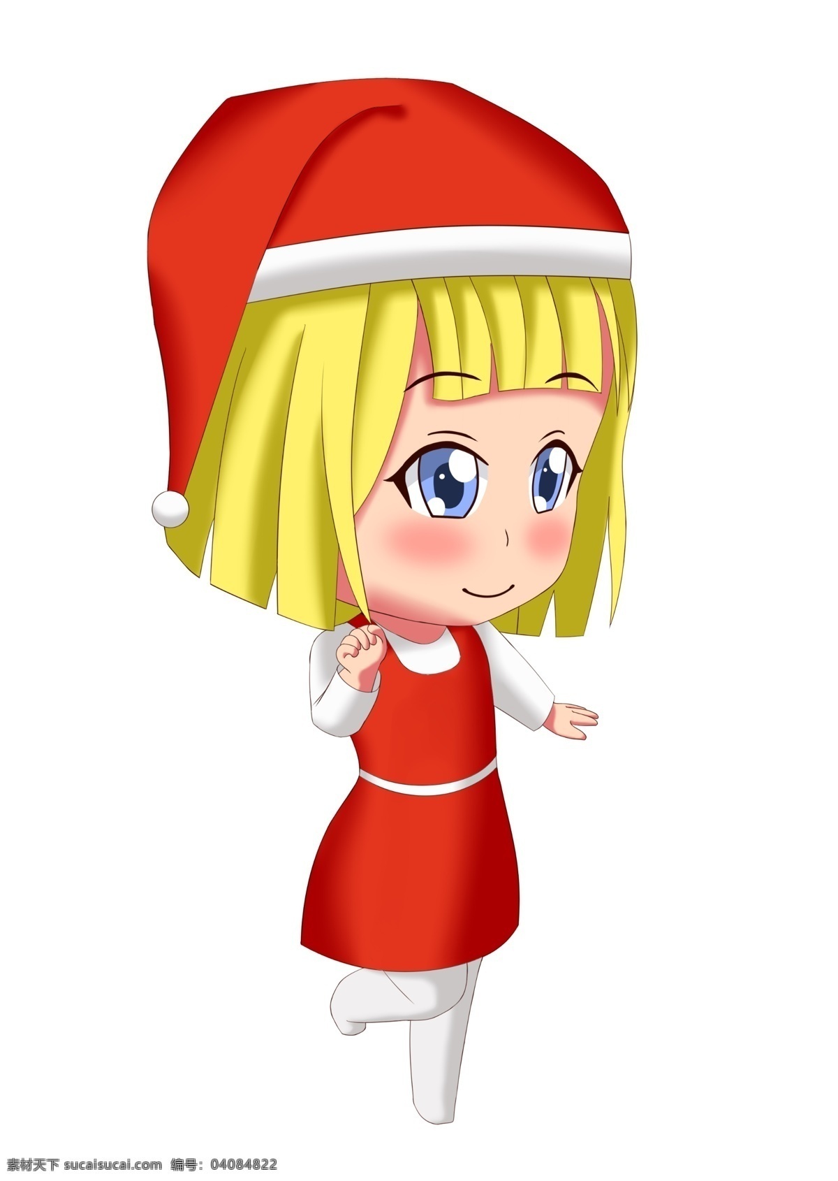 q 版 卡通 圣诞 少女 套 图 圣诞节 可爱 红色 女孩 圣诞帽 圣诞夜 大眼睛 日系 手绘 免抠 q版