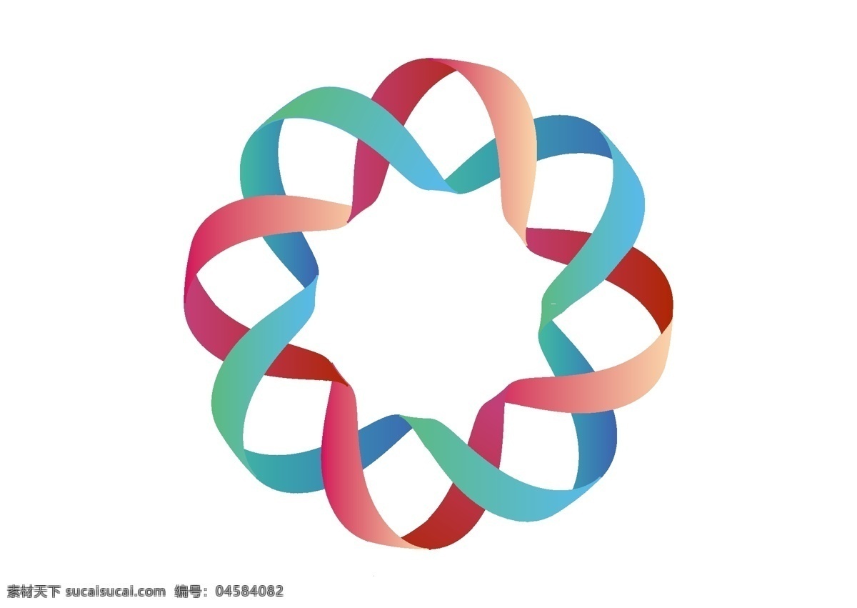 彩色 双螺旋 线 圆环 花环 彩带 圆环装饰 彩色圆环 双螺旋线素材