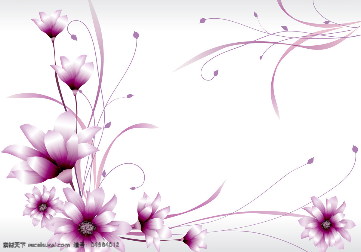 简单 清新 装饰画 自然 紫色 装饰图