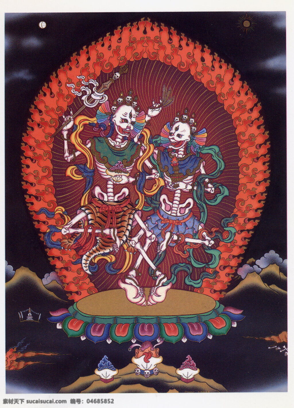 尸 陀 林 主 佛教 设计素材 唐卡 文化艺术 艺术 宗教 宗教信仰 尸陀林主 模板下载 藏传
