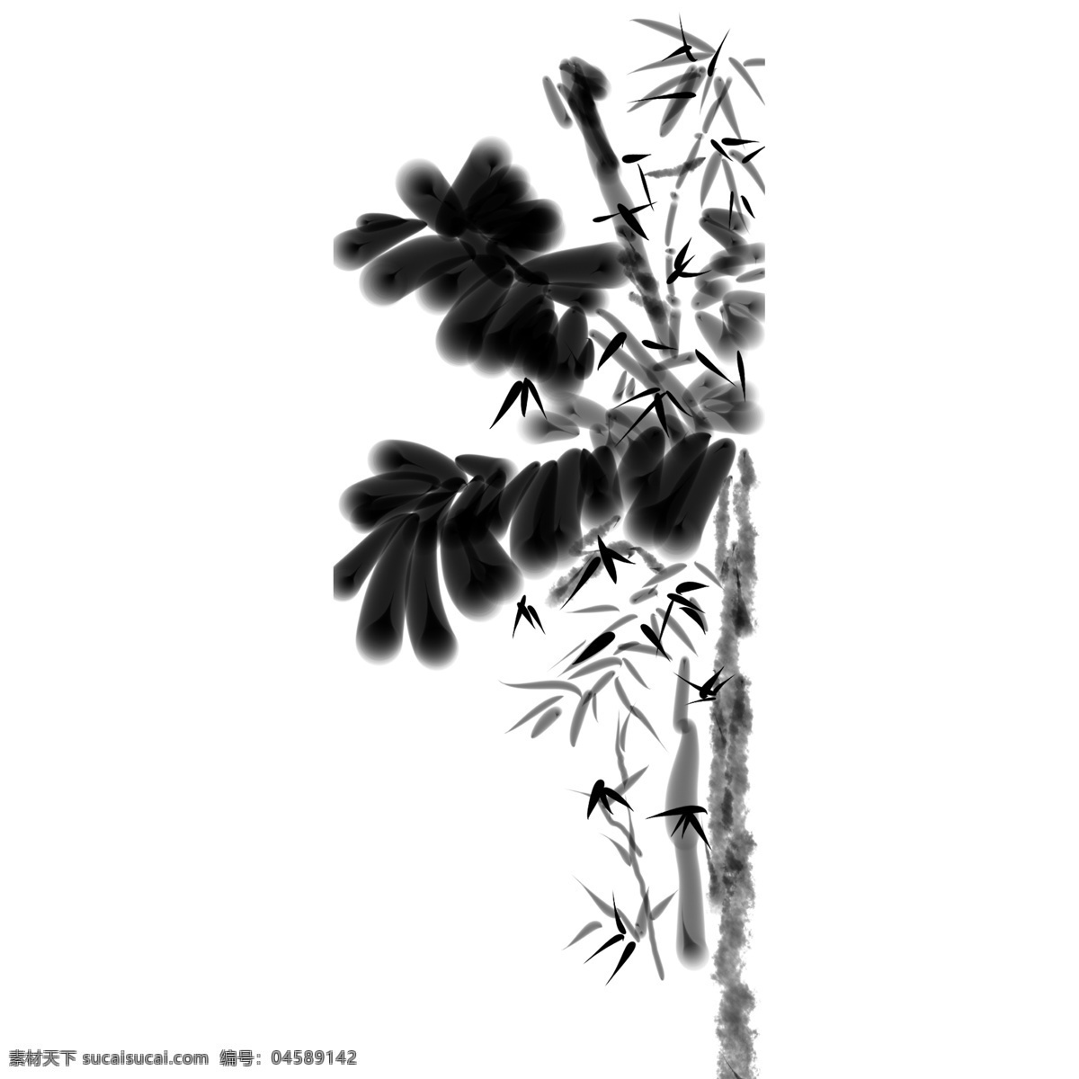 中国 风 水墨画 竹子 免 抠 图 中国风 植物 免抠图 黑白水墨画 意境悠远 独具特色