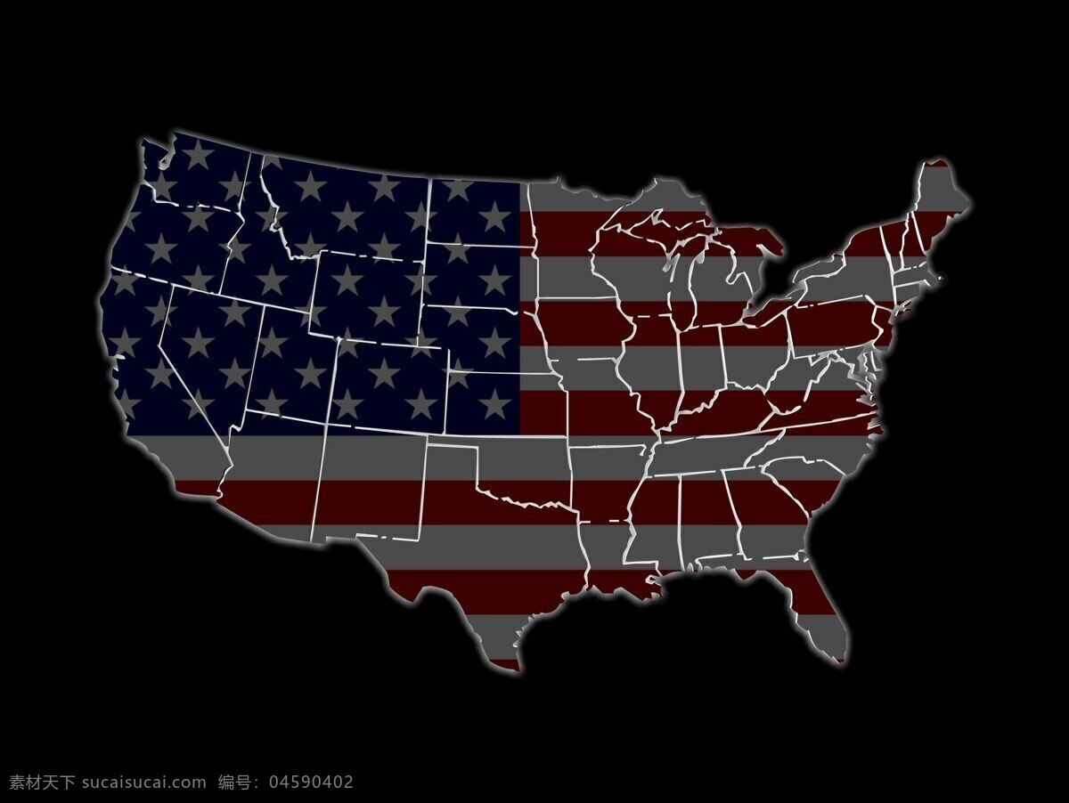 美国 地图 国家 边界 商务金融