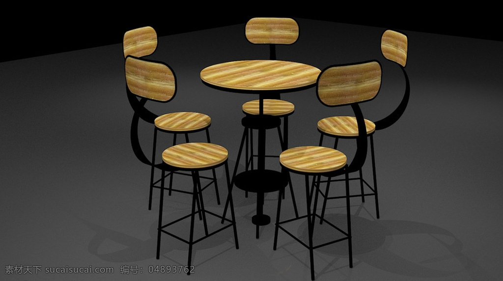 活动休闲桌椅 其他模型 3d设计 活动常见物料 3d作品 max 黑色