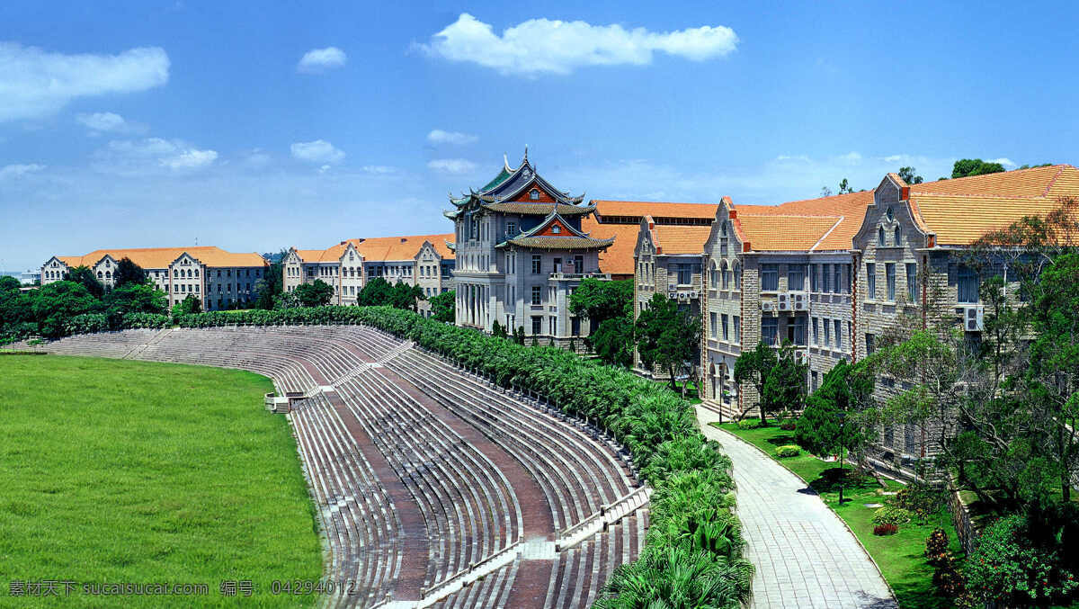 唯美 风景 风光 旅行 大学 厦门大学 厦门 人文 校园 学校 体育场 旅游摄影 国内旅游 蓝色