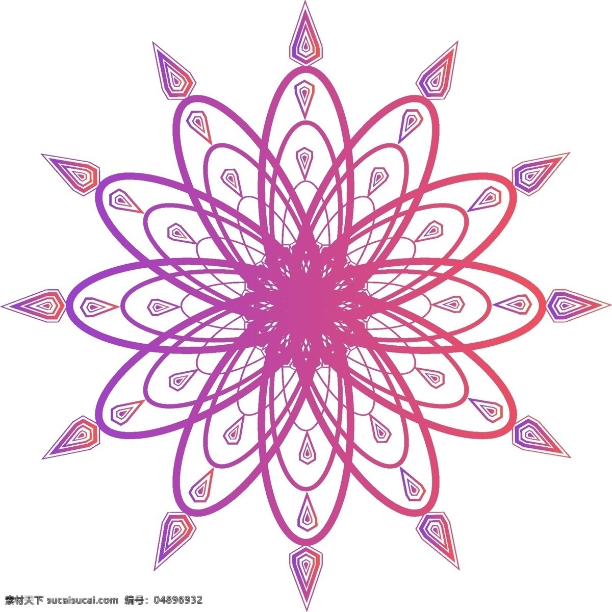 原创 矢量 几何 旋转 炫彩 渐变 紫色 装饰 元素 花纹 设计元素 可商用