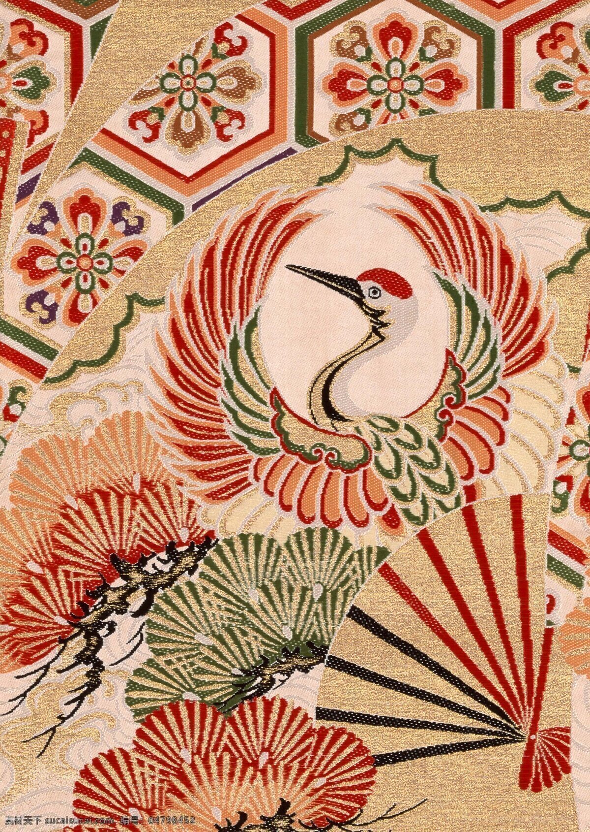 日本布纹 日本画 日式图案 日式屏风 日本彩绘 传统画 底纹 插画 布纹 绘画图文 文化艺术 绘画书法