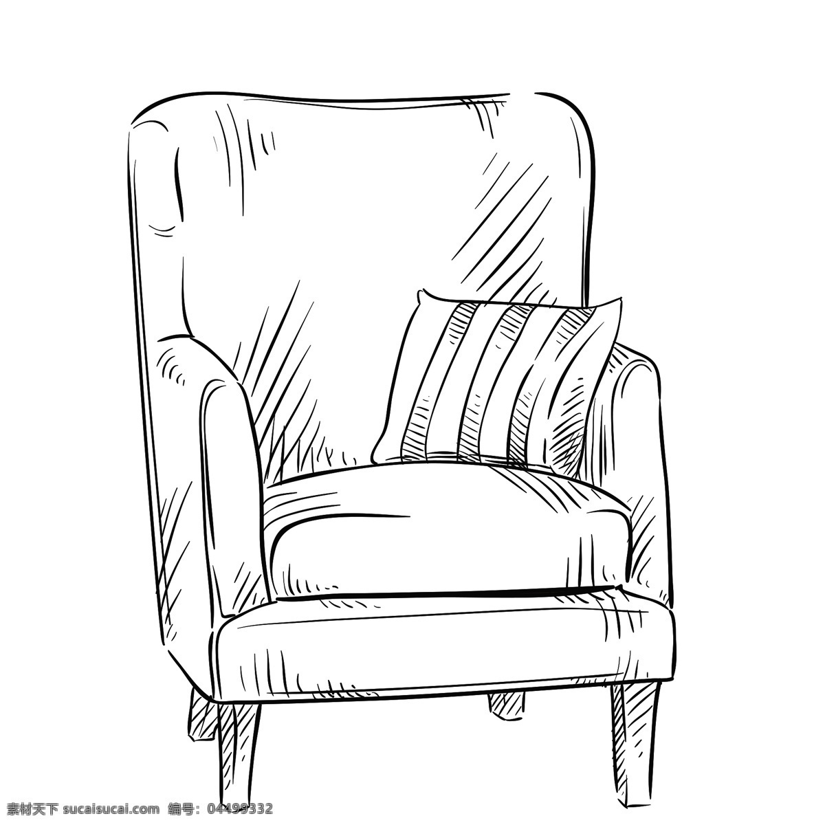 素描 家具 创意 黑白家具 矢量家具 涂鸦家具 矢量沙发 线描沙发 唯美线描 简约 黑白素描