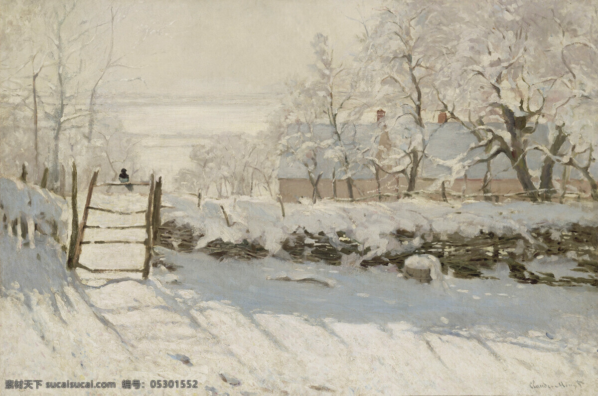 monet 风景 油画 装饰画 claude 莫 奈 oscar 法国 画家 克劳德 magpie the