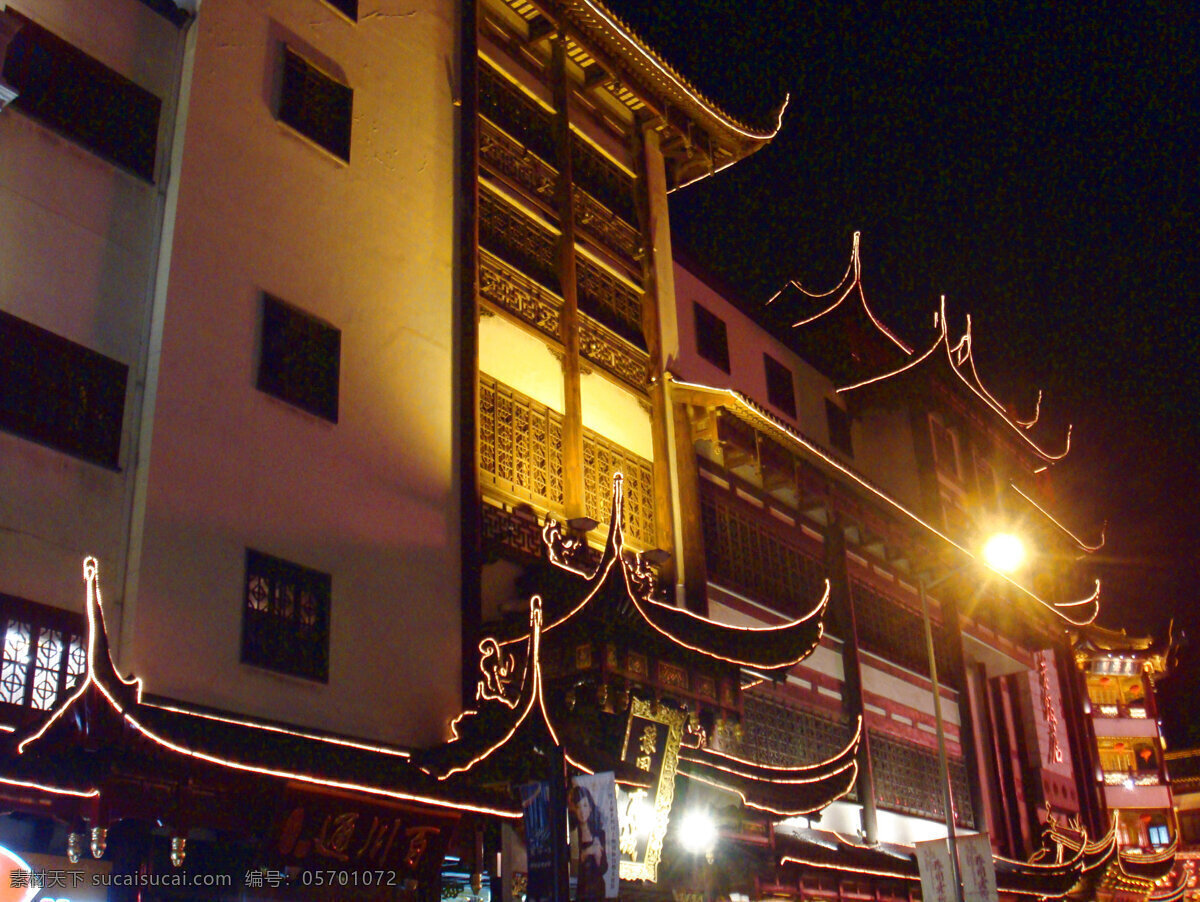 上海 建筑 仿古建筑 广告牌 建筑摄影 建筑园林 上海建筑 夜景 豫园商城 灯光闪烁 矢量图