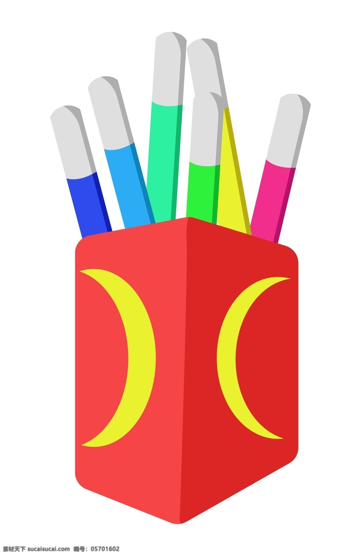 办公用品 铅笔 插画 彩色的铅笔 卡通插画 上班用品 办公用具 办公器具 办公的铅笔