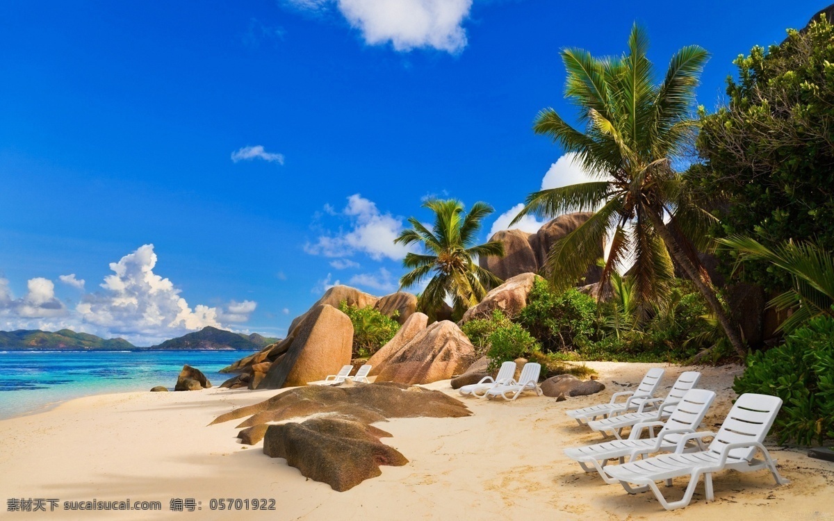 度假村 风景壁纸 海边风景 海浪 海滩 礁石 蓝天 风景图片 自然风景 椰树 海边 风景 系列 二 自然景观 psd源文件