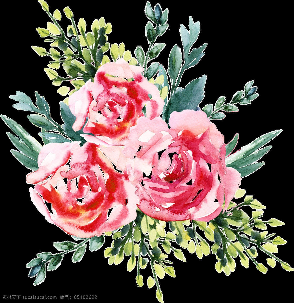 水彩 牡丹 花束 合集 绿色 红色 花朵 插画 粉色 白色 花瓣 花卉 绿叶 叶子 植物 卡通 免 扣 透明素材 装饰图案 淘宝 手账素材