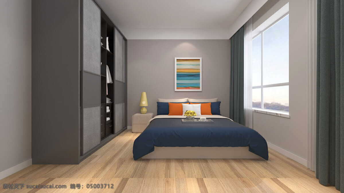 卧室效果图 北欧 卧室 家装 简单 艺术 家装效果图 3d设计 3d作品