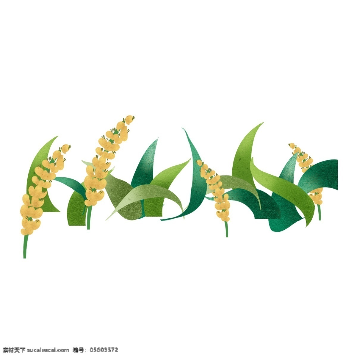 绿色 稻子 透明 免扣素材 透明素材 卡通素材 可爱 植物 清新
