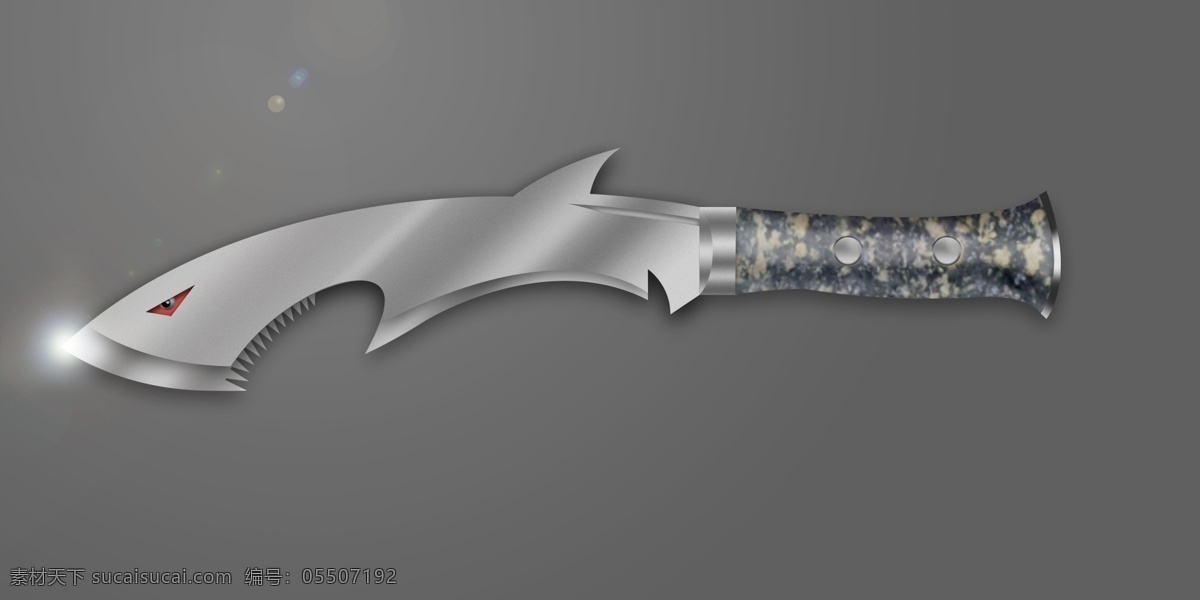 绘制 尼泊尔 弯刀 尼泊尔军刀 尼泊尔弯刀 鲨鱼 军刀 绘制写实军刀 绘制军刀 写实军刀