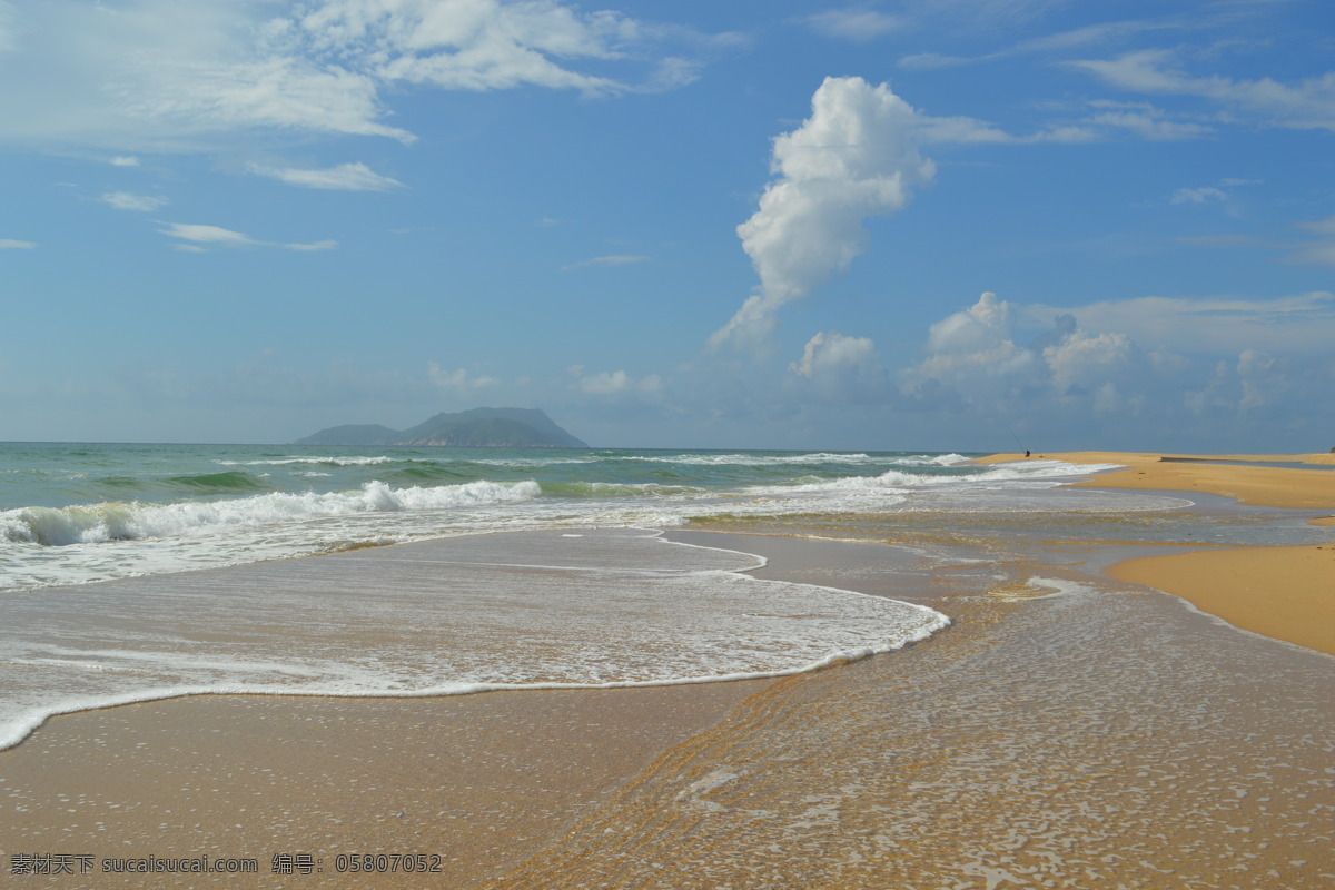 大海 白云 海浪 海南 海滩 蓝天 自然风景 万宁 自然景观 psd源文件