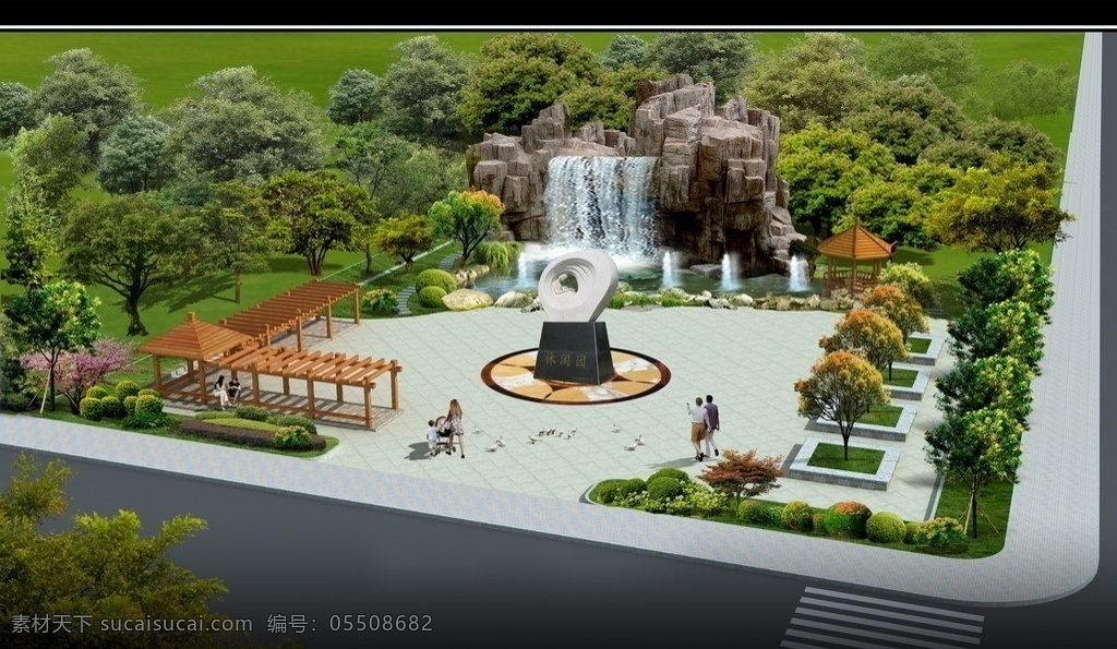广场 长廊 凉亭 模型 广场模型 长廊模型 凉亭模型 景观模型 园林 景观 园林景观模型 室外模型 3d设计模型 源文件 max