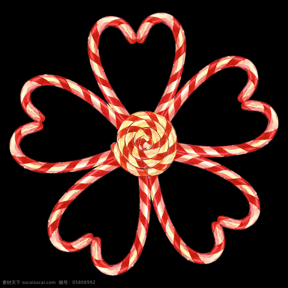 拐杖 糖果 拼接 花朵 形状 装饰 透明 白色 波板糖 红色 免扣素材 条纹 透明素材 装饰图片