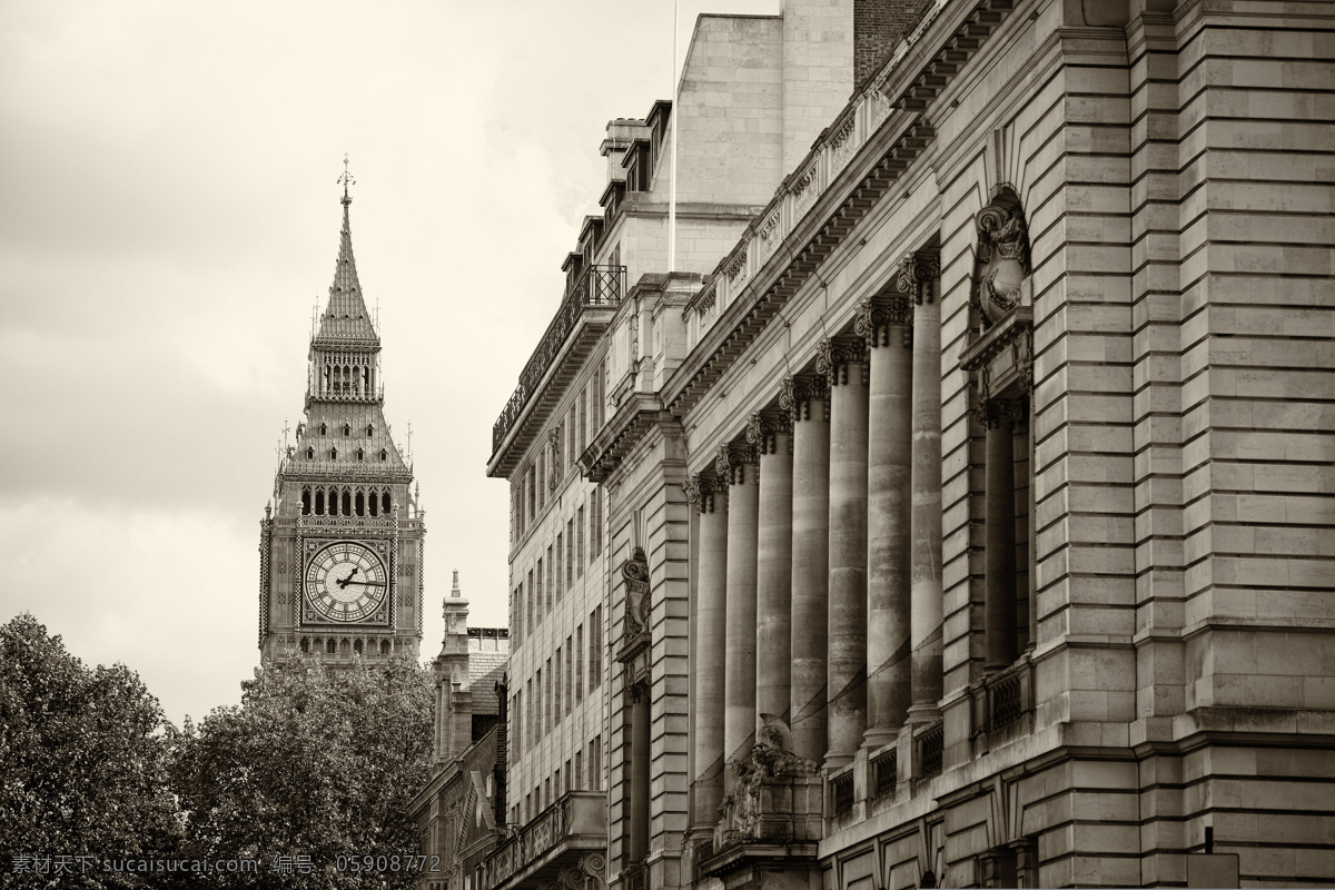 伦敦 大本钟 黑白 照片 伦敦大本钟 建筑风景 城市风景 美丽风景 美丽景色 风景摄影 美景 美丽风光 城市风光 环境家居 白色