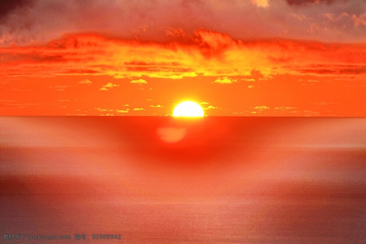 夕阳美景 夕阳 云海 云层 自然景观 自然风景