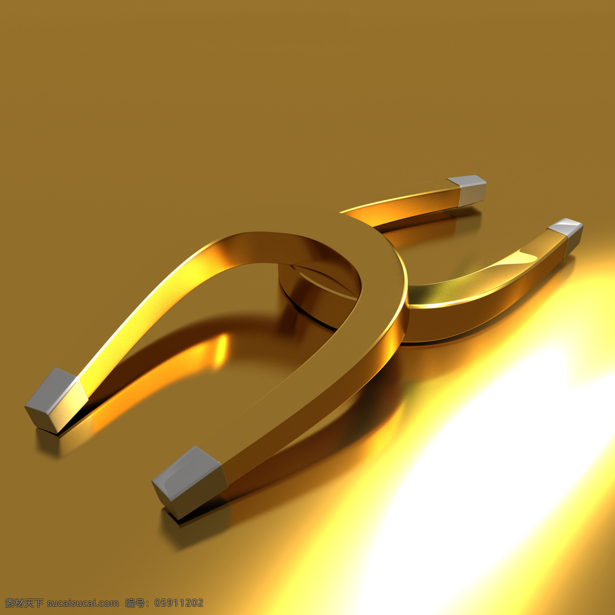 金色磁铁 磁铁 金色 金属 商务 马蹄铁 u形铁 科技 高清 3d作品 3d设计