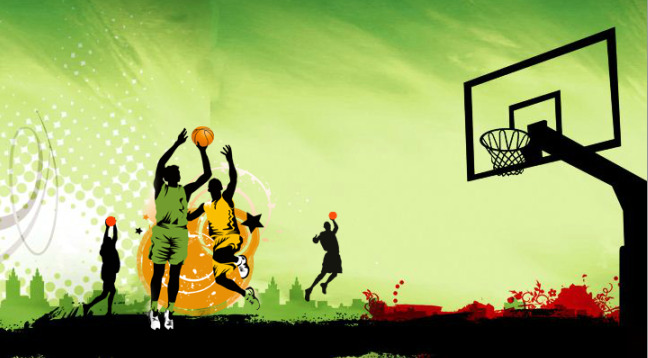 篮球背景 篮球 背景 绿色 投篮 共享文件