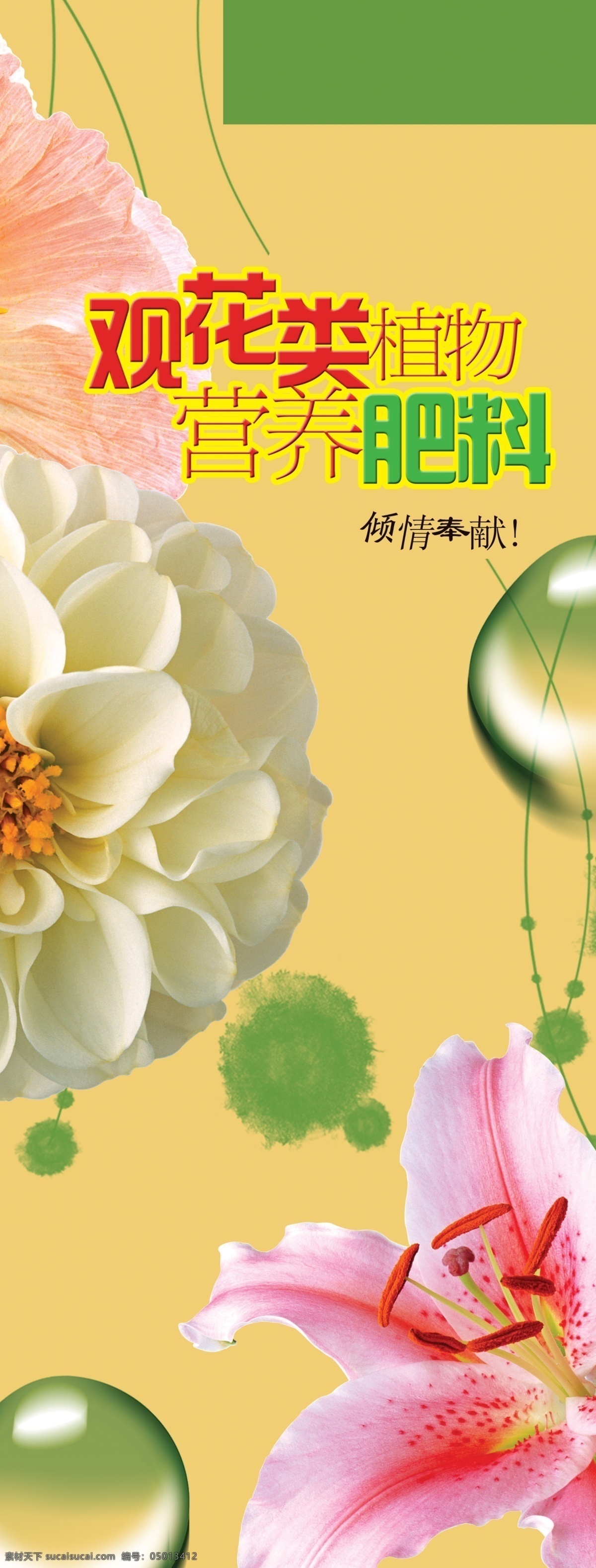 广告设计模板 花朵 水滴 水珠 源文件 花 肥料 宣传 模板下载 花肥料宣传 开放的花朵 肥料宣传设计 有花的画面 营养液 表达 观花类 大朵花 psd源文件