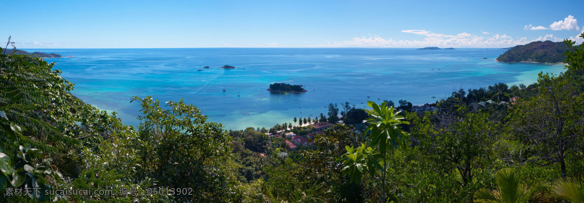 白云 大海 度假 海岛 海滩 蓝天 旅游 美丽 全景 热带海岛 塞舌尔 天堂 热带 全景摄影 自然风景 自然景观 psd源文件
