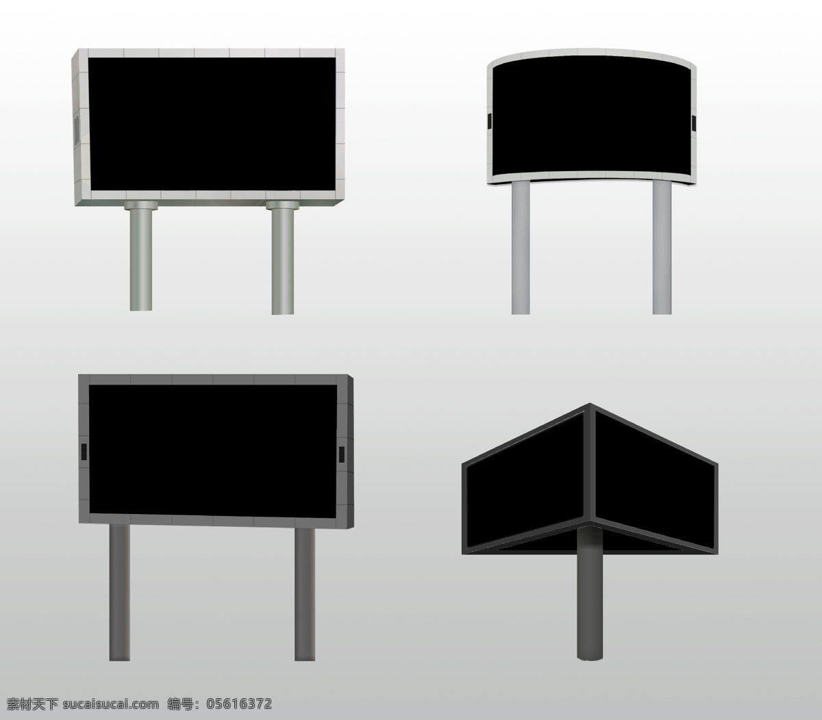 黑色 矢量 立柱 广告 图 led 显示屏 立柱大牌 矢量图