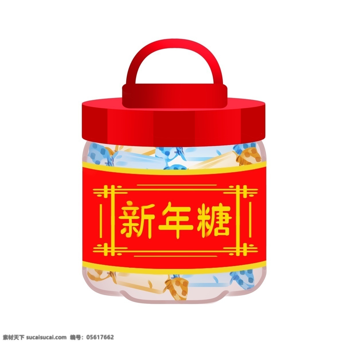 新年 糖 礼盒 手绘 插画 手绘新年糖 红色的新年糖 手绘糖果 美味的新年糖 甜品插画 甜食插画 新年糖插画