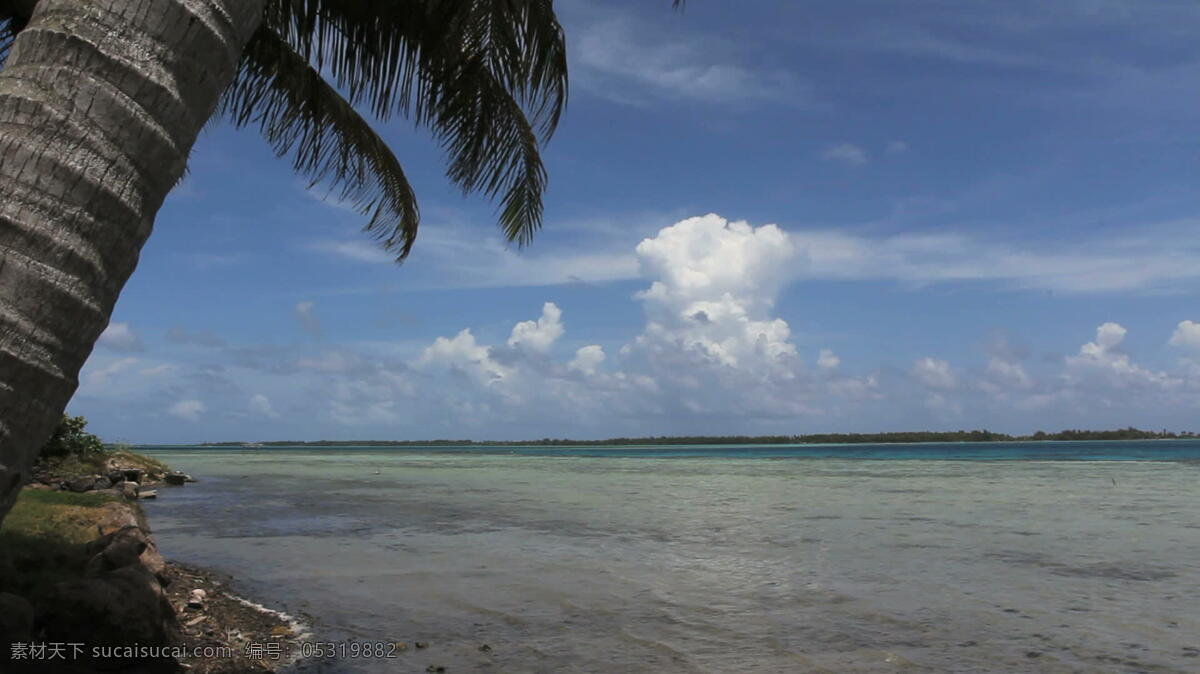 波拉 泻湖 云和 股票 录像 岛 海湾 海洋 热带 云 波拉波拉岛 法属波利尼西亚 水 积云 平静的波浪 视频 其他视频