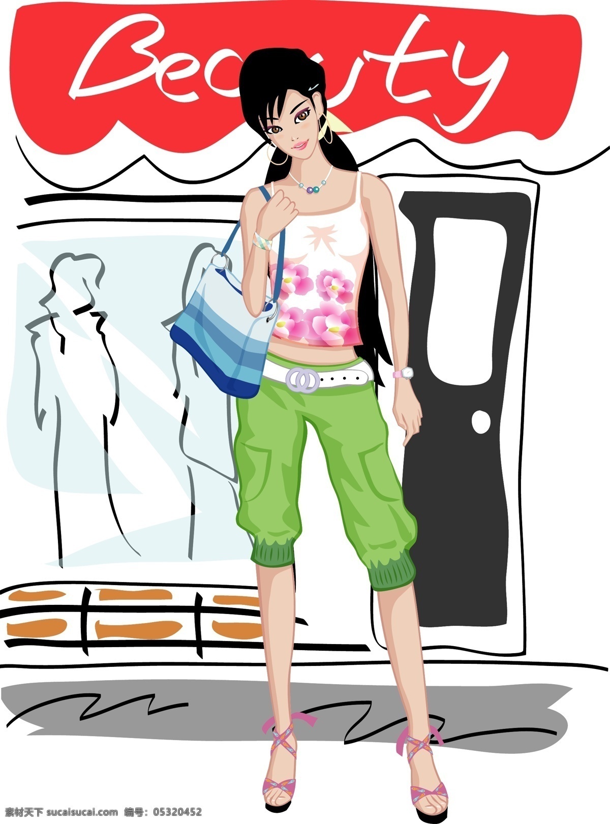 印花 矢量图 服装图案 人物 色彩 少女 五颜六色 印花矢量图 面料图库 服装设计 图案花型