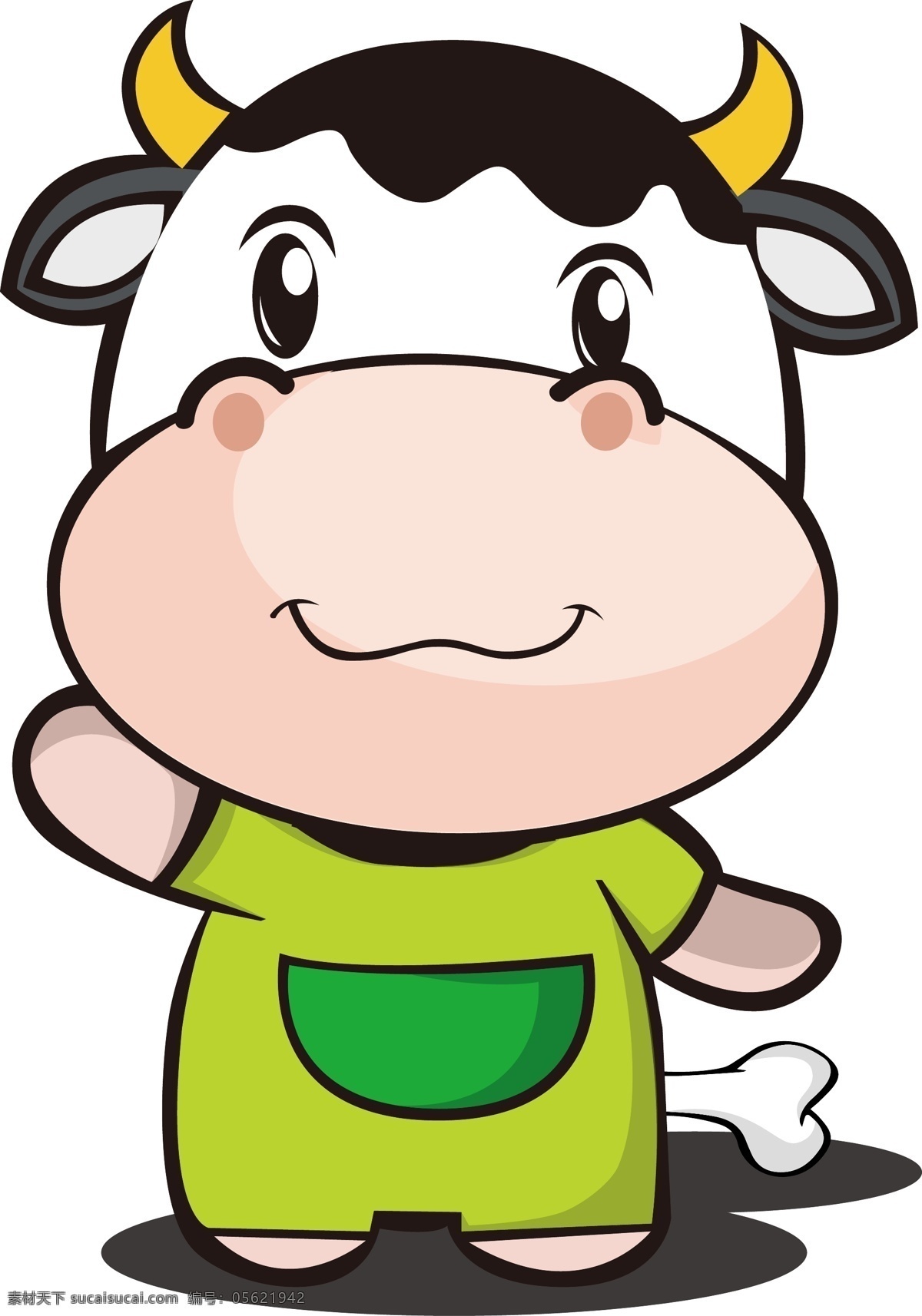 睡衣 牛 卡通 可爱 骨头 奶牛 口袋 鼠 牛牛 奶 动漫动画 动漫人物