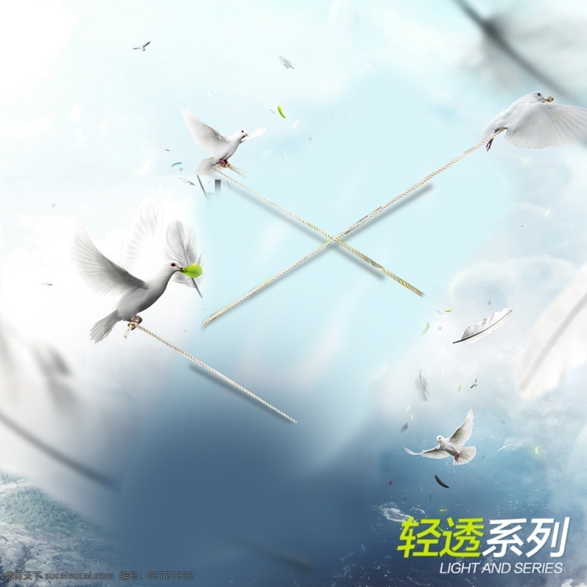 简约小清新 简约 小清新 鸽子 天空 素材背景 白色