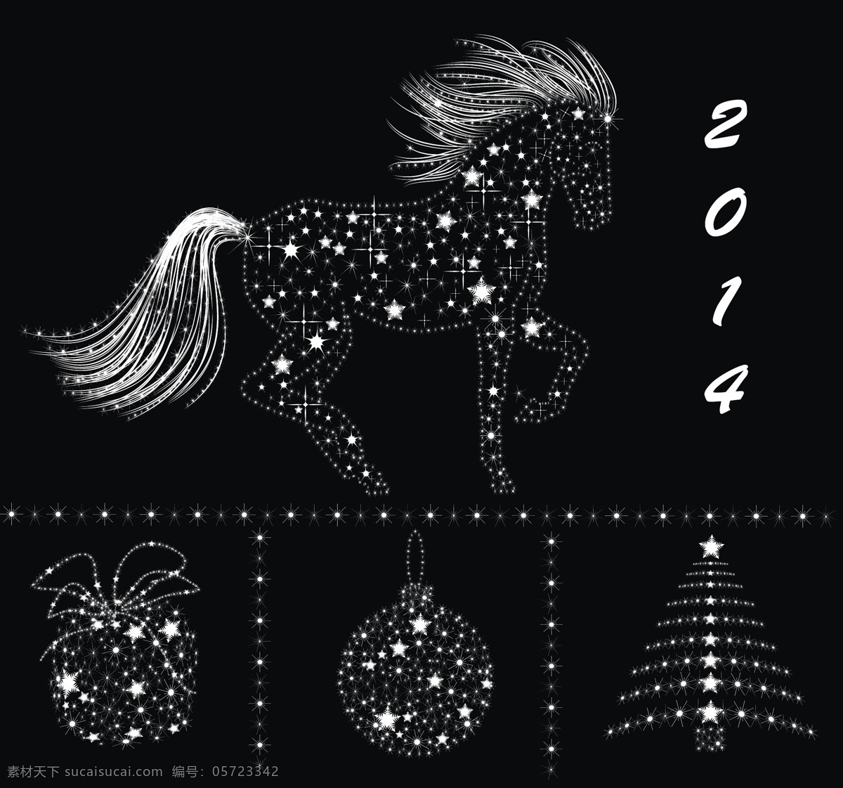 2014 圣诞 星 装饰 元素 矢量图 明星 圣诞节 饰品 图像 矢量节日 节日素材 其他节日