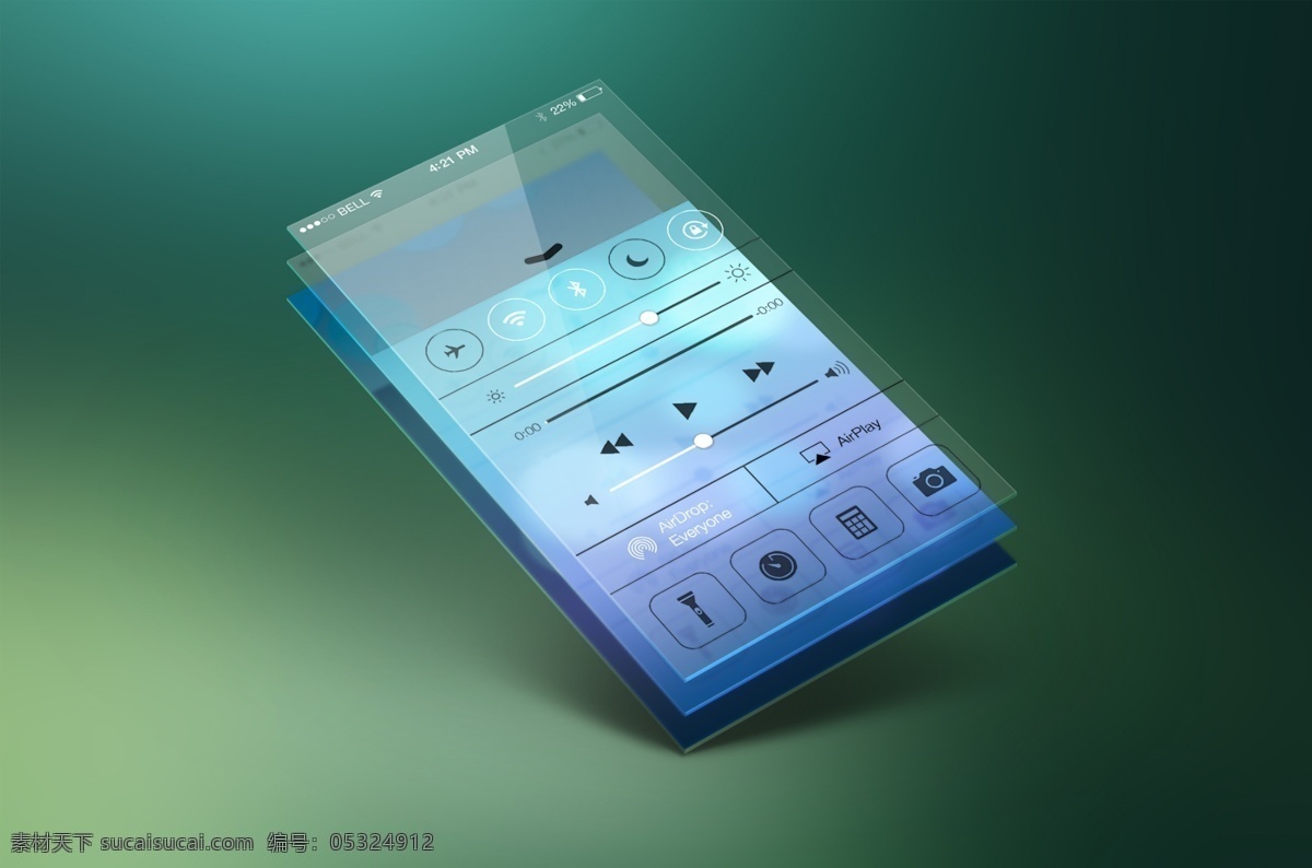 ios7 透视 玻璃 手机 app app界面