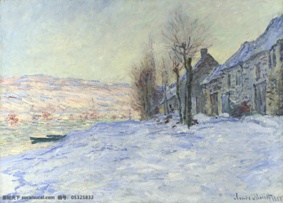 壁画 绘画书法 精品 美术 名画 莫奈 欧洲油画 雪景设计素材 雪景模板下载 雪景 珍藏 装饰画 精美油画 名作 艺术品 欧式绘画 文化艺术 装饰素材